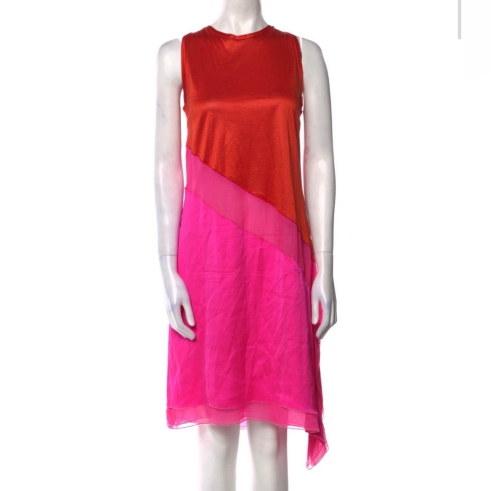 Bottega Veneta Red and pink silk tent dress, used, M size
